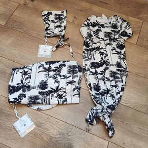 Unisex 0-3 Kate Quinn Bamboo Baby Gown Set